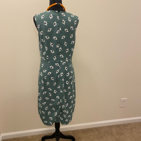 Ann Taylor Green Floral Sleeveless Midi Dress - Picture 4 of 5